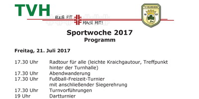 Programm der Sportwoche 2017